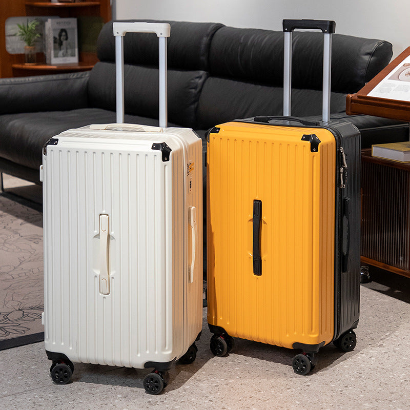 Five Wheel Large Capacity Luggage For Women 2025 New Model Boarding Case Travel Case For Men 28 Suitcase Sturdy, Durable, Thickened - Cup Holder USB Interface-yellow Black