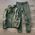 Olive  Fleece tech tracksuit