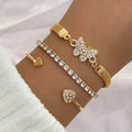 Women's 3-piece Alloy Set Featuring A Diamond-studded Infinity Symbol