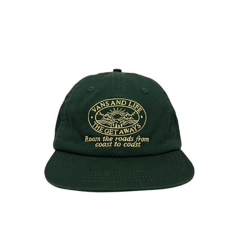 Korean Niche Letter Embroidery Simple Solid-color Vintage Street-style Baseball Cap