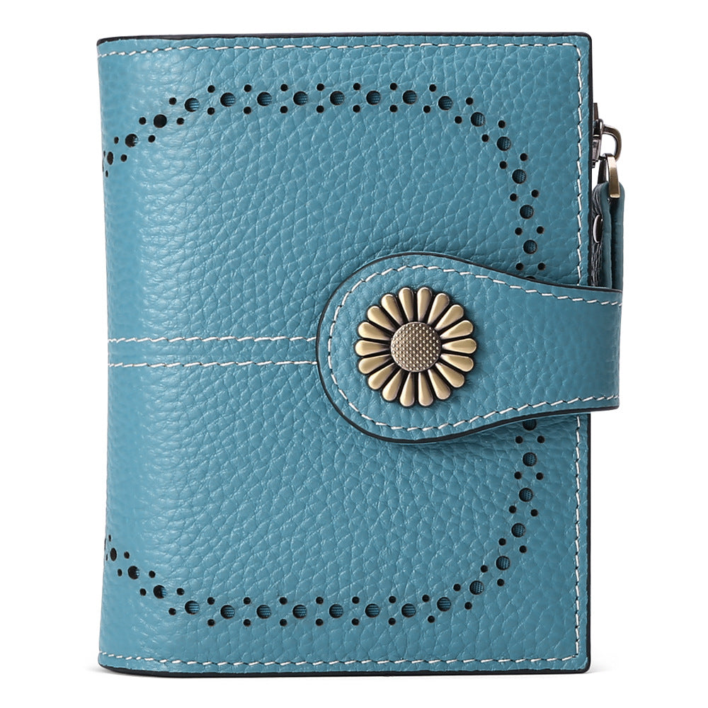 Fashion Women's Short Oil Wax Leather Coin Purse