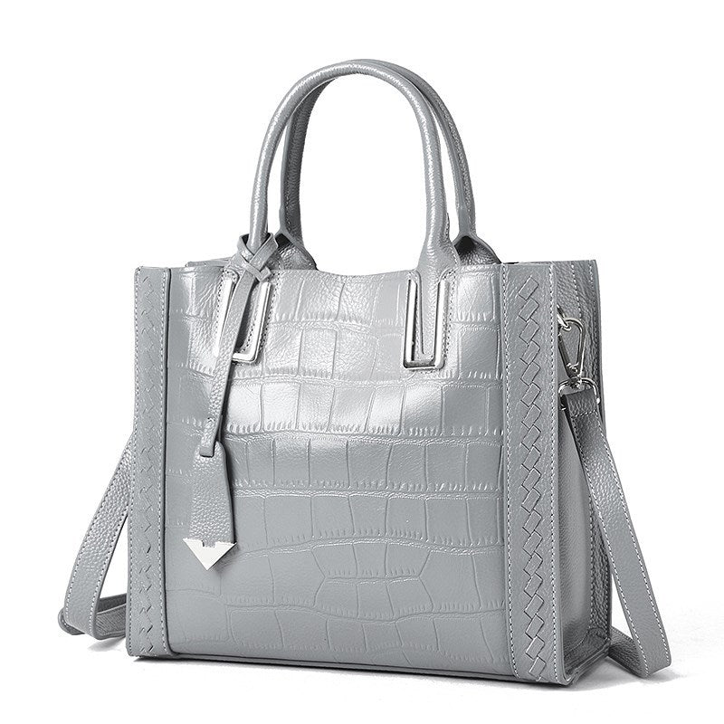 Pattern Woven Handbag Women Leather Handbags