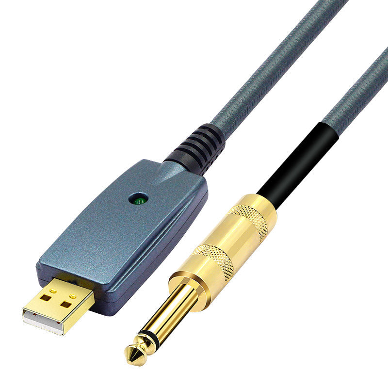 Laptop USB Male To 6.35MM Guitar Male Audio Recording Cable