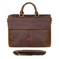Retro Crazy Horse Leather Crossbody Briefcase
