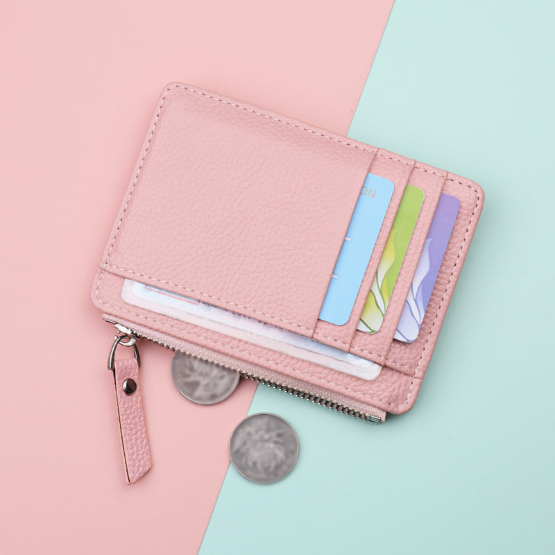 Korean Version Of Coin Purse Zipper Card Case Candy Color Bus Student Bank Card Holder