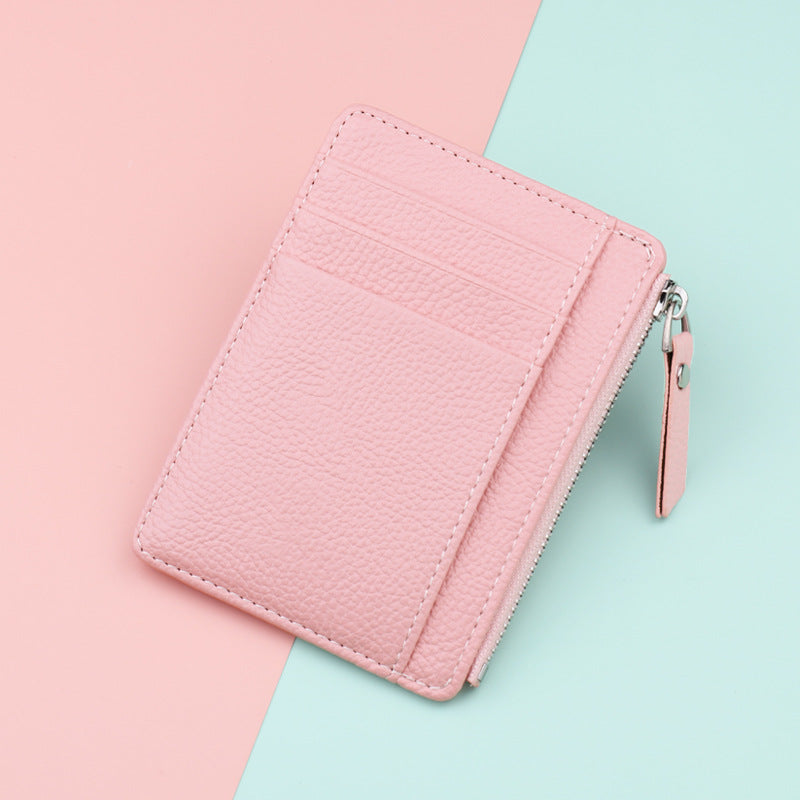 Korean Version Of Coin Purse Zipper Card Case Candy Color Bus Student Bank Card Holder