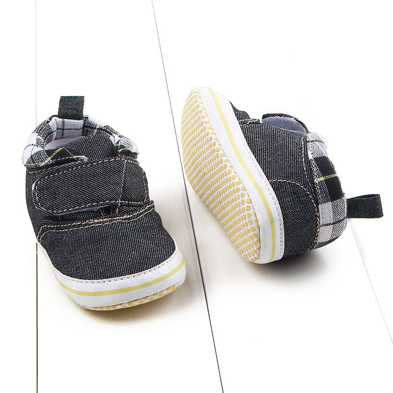 Lattice High-Top Velcro Baby Toddler Shoes Foreign Trade Wholesale Baby Shoes Toddler Shoes