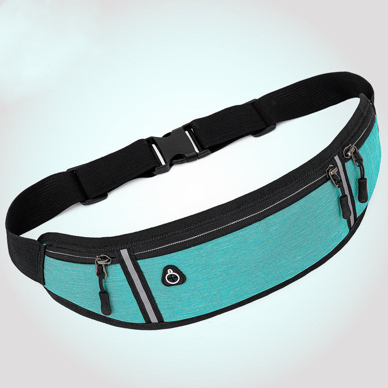 New Fitness Outdoor Sports Lightweight Men'S Waist Bag Reflective Strip With Earphone Hole