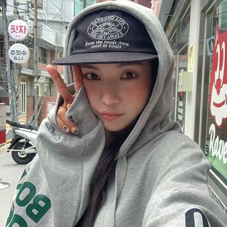 Korean Niche Letter Embroidery Simple Solid-color Vintage Street-style Baseball Cap