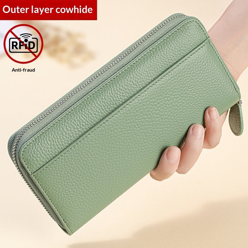 Large-capacity Women's Wallet Made Of Top-layer Cowhide