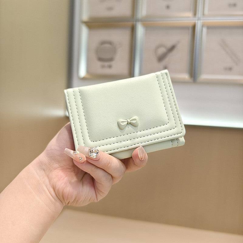 Solid-color Korean-style Cute Bowknot Wallet