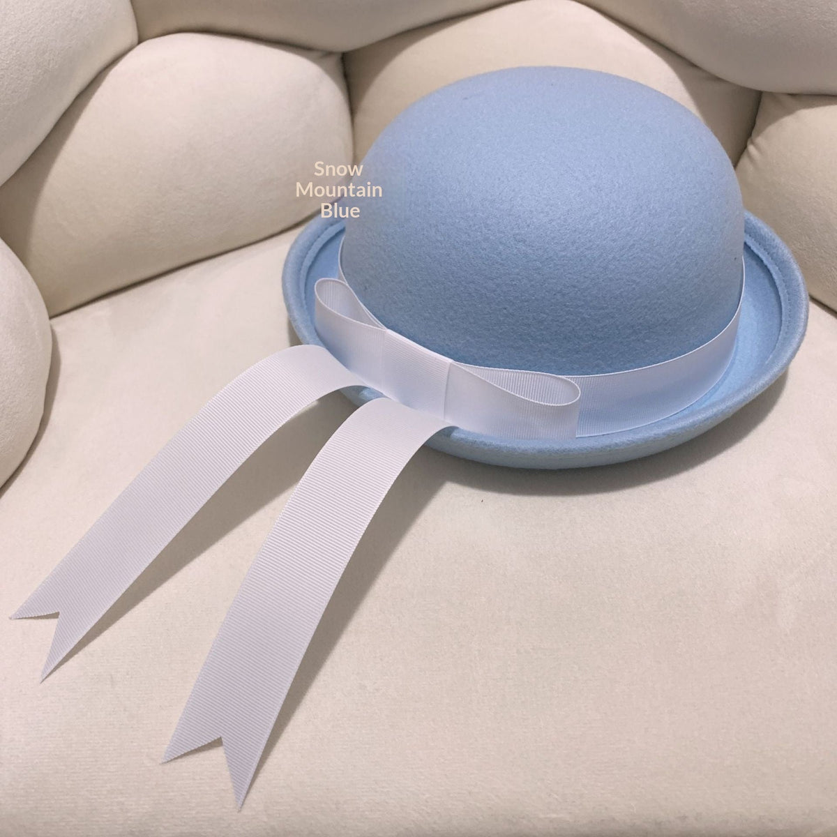 Woolen Preppy-style Hat With A Bow And Ribbon