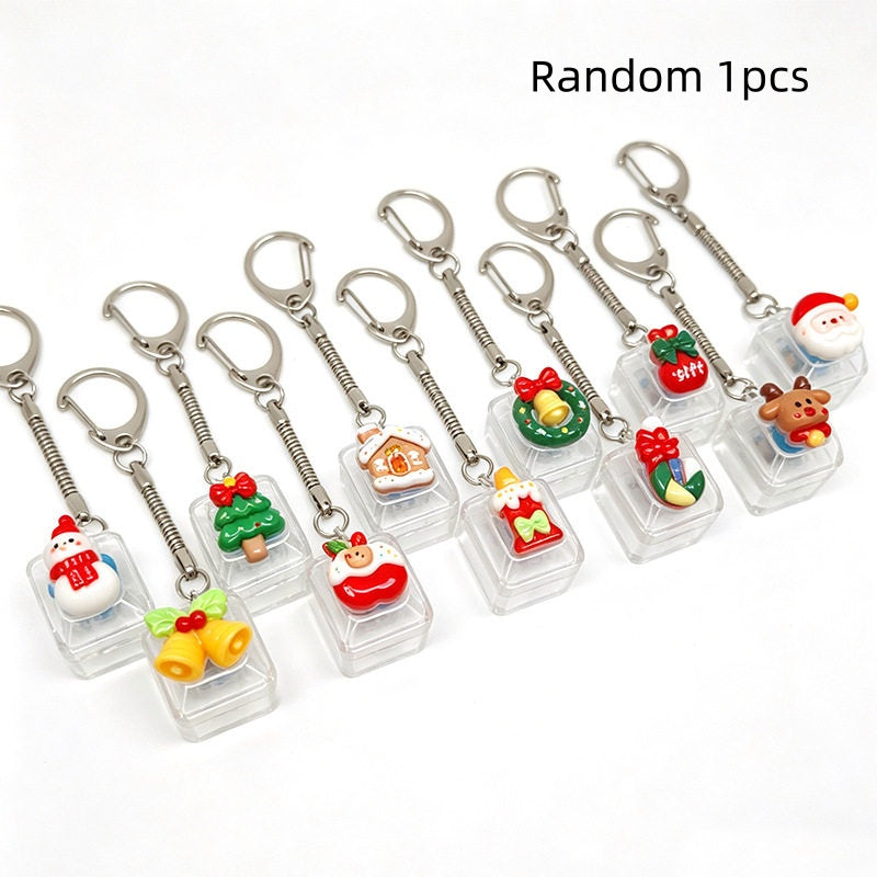 Single-button Christmas Cartoon Stress-relief Keychain