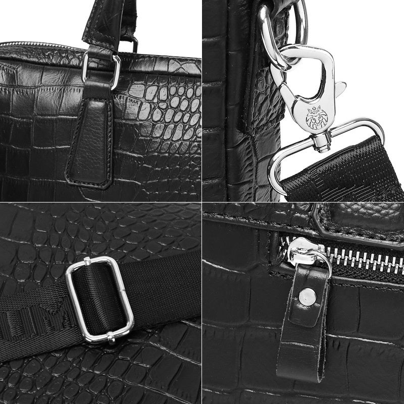 Men's Leather Business Briefcase Genuine Leather Laptop Bag