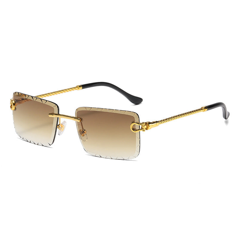 Women's Fashion Frameless Trimming Square Sunglasses
