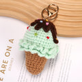 Knitted Yarn Ice Cream Cone Keychain