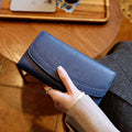 Long Womens Genuine Leather Clutch Bag