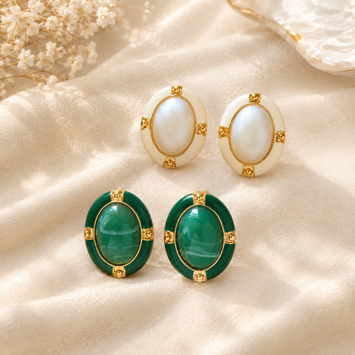 Retro Oval Drop Earrings For Women
