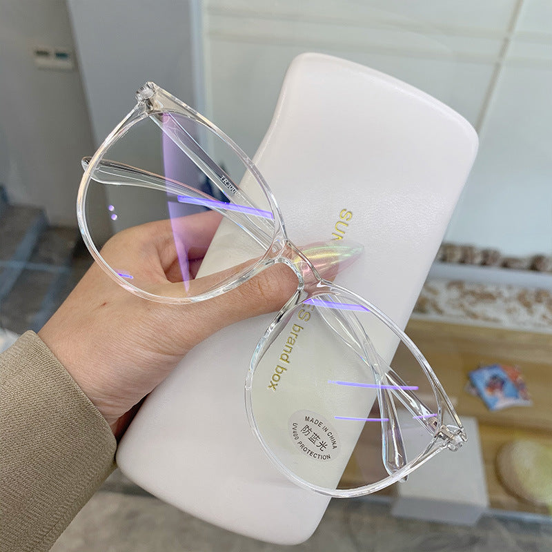 Big frame flat mirror net red frame glasses