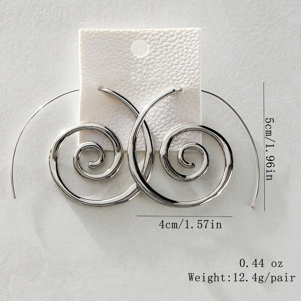 Women Smooth Alloy Twisted Hoop Earrings