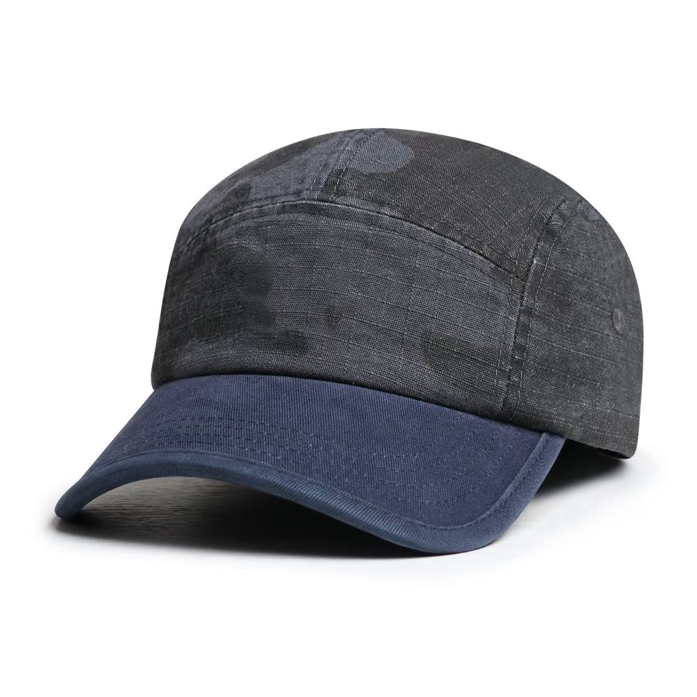 American-style Vintage Patchwork Washed Distressed Baseball Cap, Five-piece Short Brim Hip-hop And Artsy Casual Hat