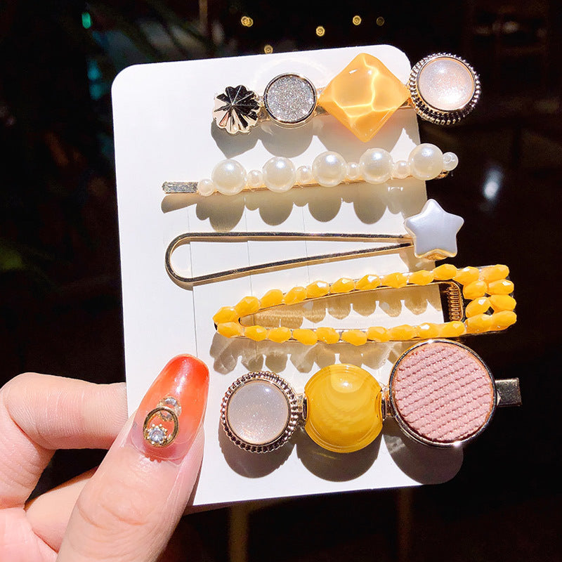 Girl's Simple Pearl Clip Set Hair Accessories