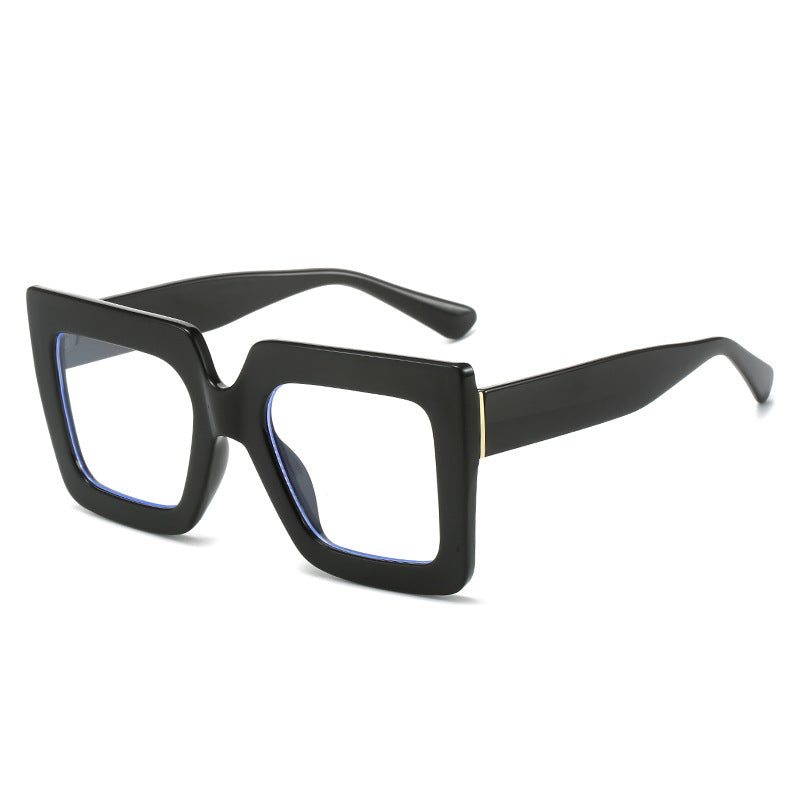 Ladies' Fashionable Thick Square Simple Large Frame Glasses