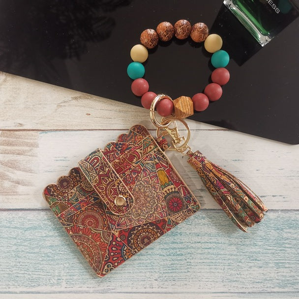 Silicone Bracelet Card Holder Coin Purse With Print