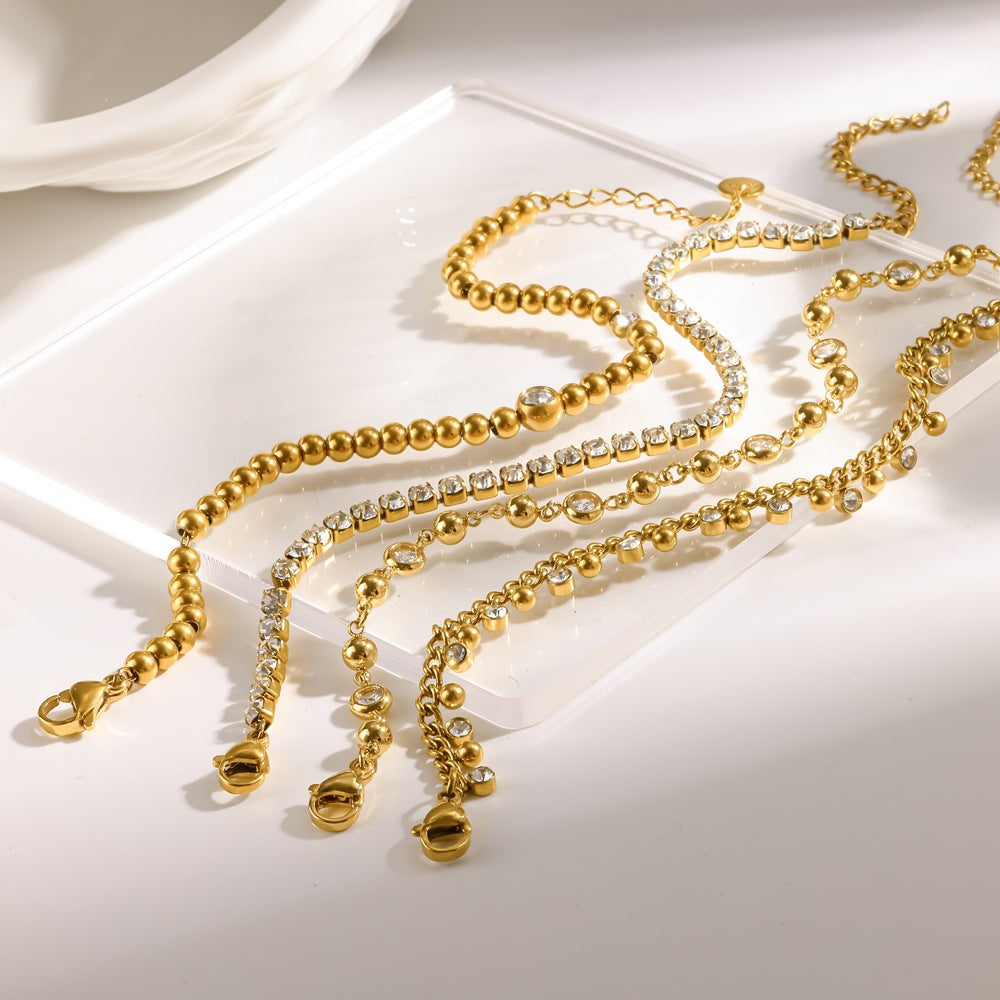 Round Bead Chain Stainless Steel Bracelet