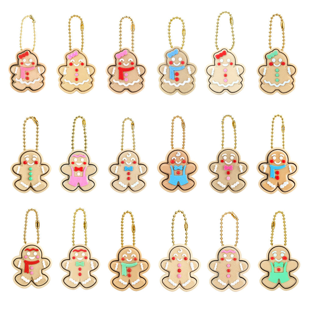 3D-printed Gingerbread Man Pendant Christmas Tree Ornament Creative Indoor Christmas Decoration Keychain