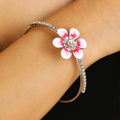 Dripping-oil Flower Open Bracelet For Women Light Luxury Style