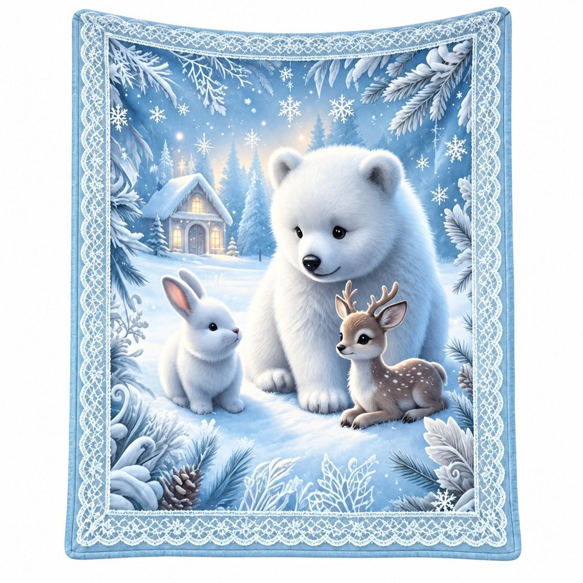 Women's Flannel Blanket Cartoon Sofa Throw Blanket