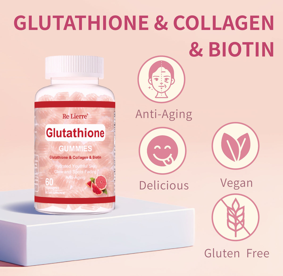 Glutathione Collagen Gummies Grapefruit Flavor