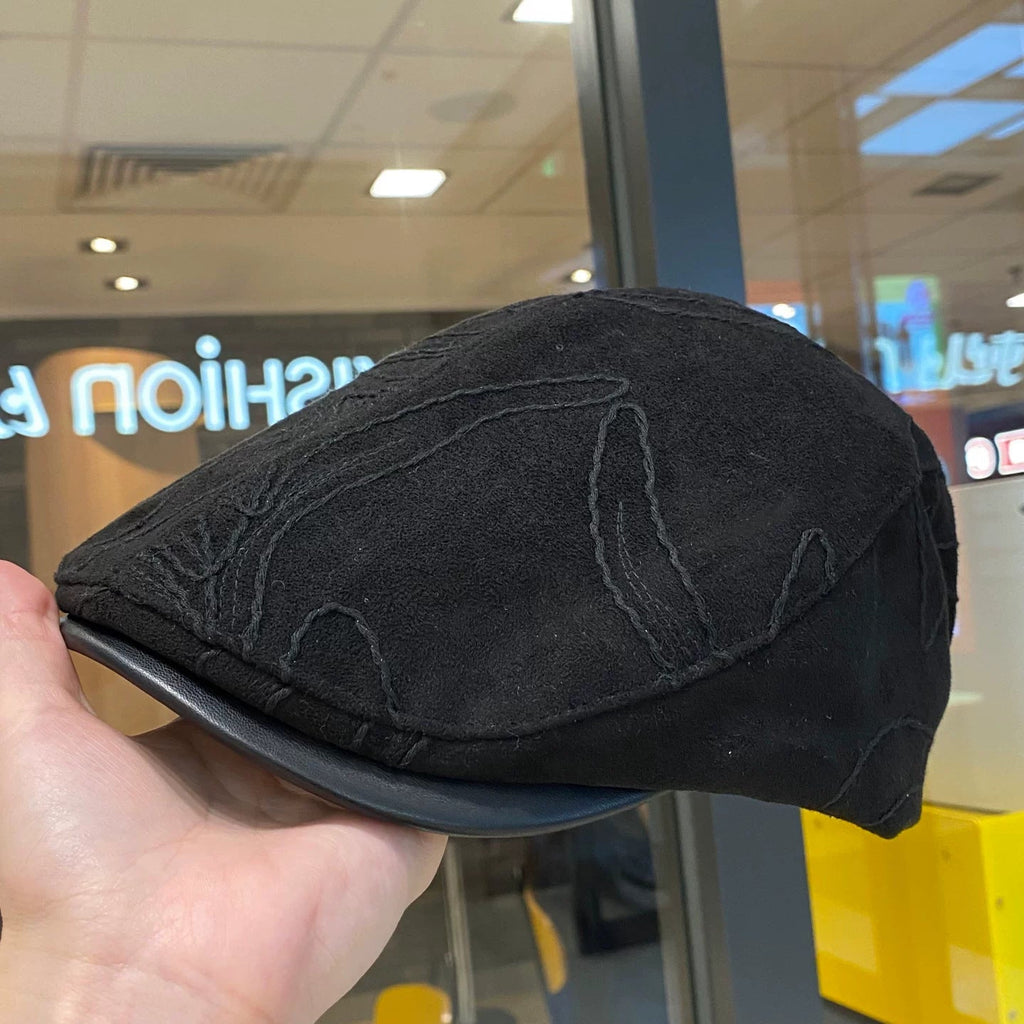 Retro Fashion Irregular Line Flower Forward Hat With PU Brim And Cap Flap, Combined With A Baseball Cap, Casual And Versatile, Suitable For All Occasions.