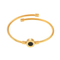 Black And White Double-sided Stainless Steel Open Bracelet