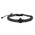 Vintage Knight Helmet Stainless Steel Mesh Woven Bracelet - Men's Punk Biker Chain Link Hand Jewelry Accessory