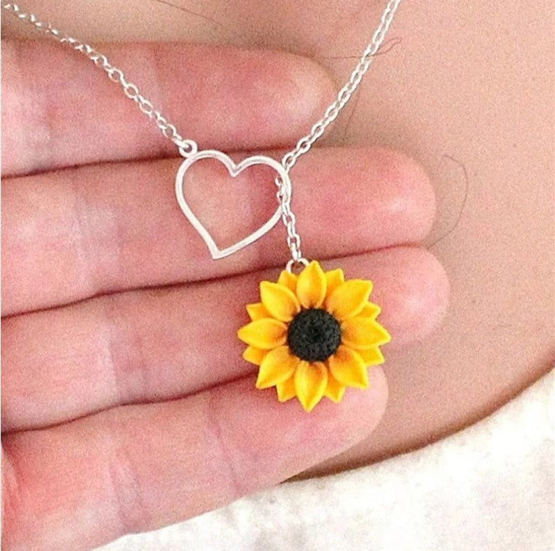 Eternal Love Sunflower Pendant Necklace