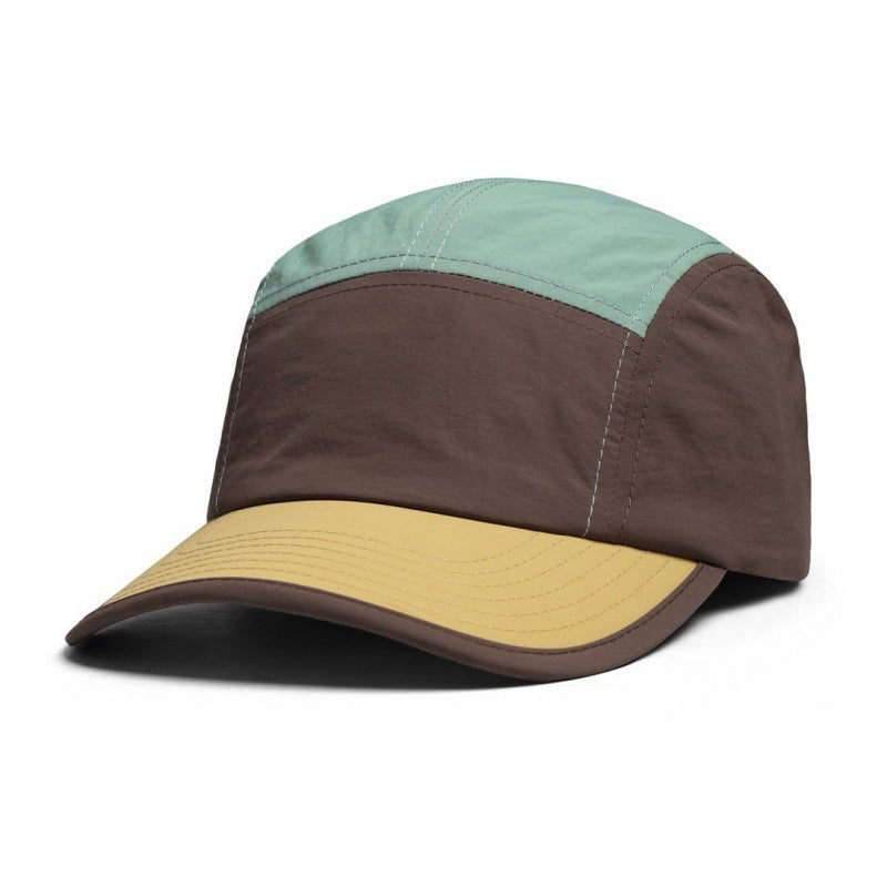 Japanese-style Vintage Quick-drying Multi-color Reflective Baseball Cap With Five-piece Workwear Design For Outdoor Climbing, Water Resistance And Sun Protection