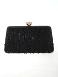 Women's Elegant Beaded Embroidered Evening Clutch Formal Gown Purse, Banquet Handbag, Fashion Shoulder Bag & Top-Handle Bag