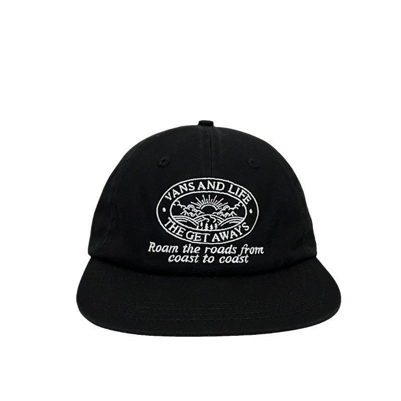 Korean Niche Letter Embroidery Simple Solid-color Vintage Street-style Baseball Cap
