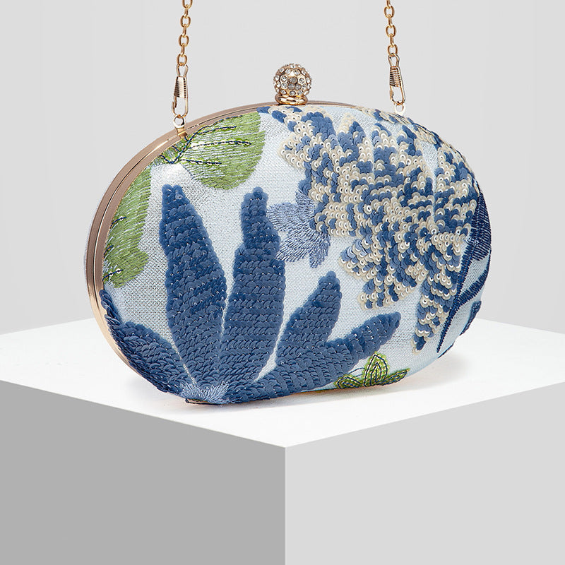 Beaded Embroidery Evening Clutch Bag For Women