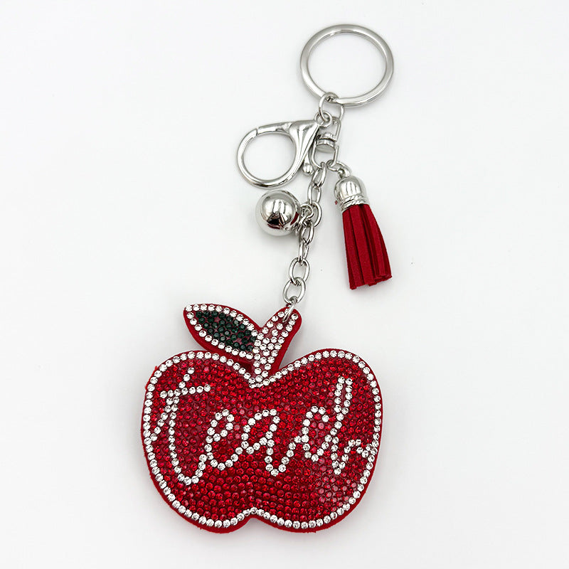 Creative Diamond-studded Keychain With Heat-transfer Rhinestones