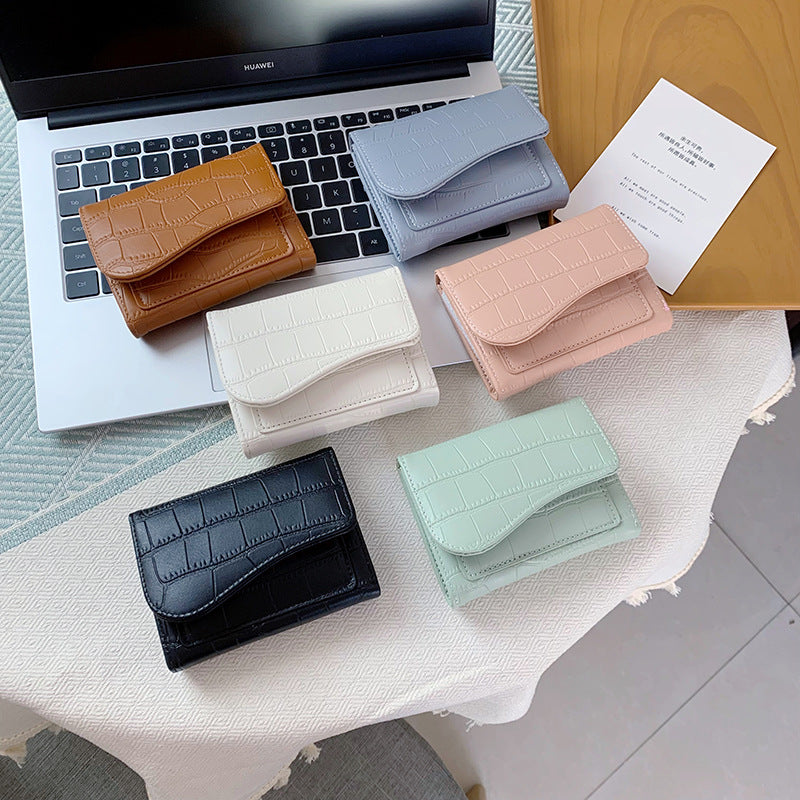 Short Fashionable Multi-color Cardholder With Zipper For Women