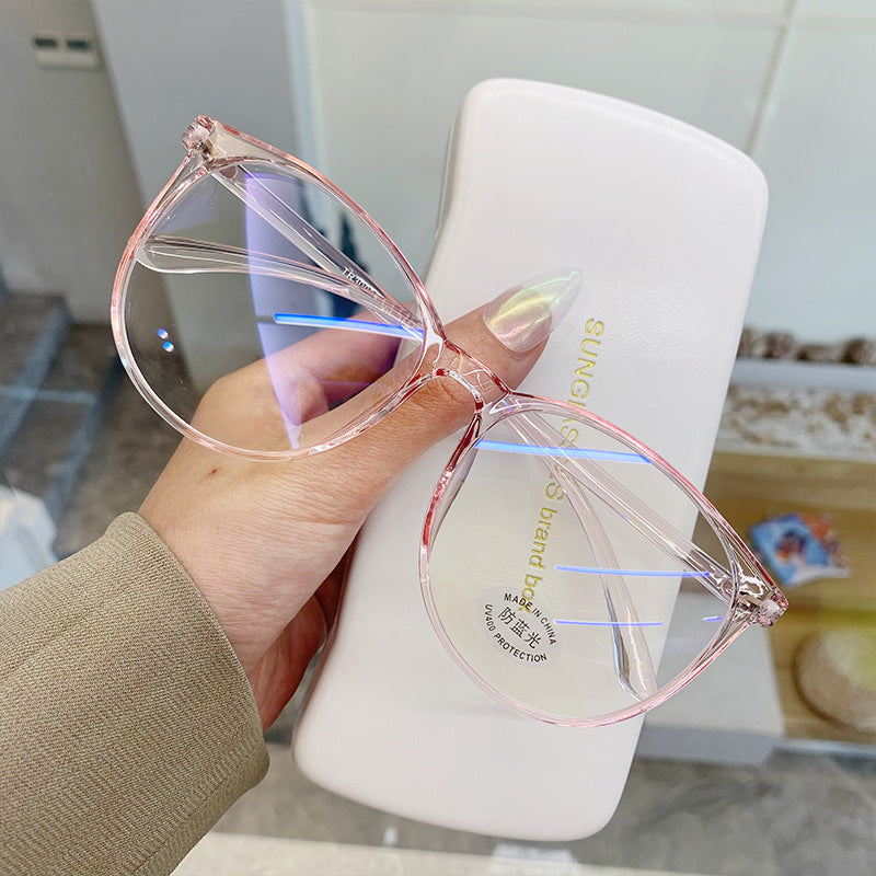 Big frame flat mirror net red frame glasses