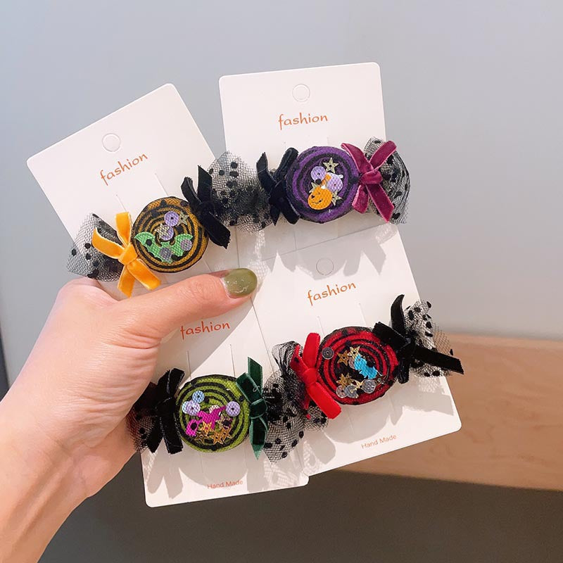 Halloween Children's Hair Accessories Pumpkin Ghost Funny Handmade Hair Clips