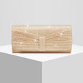Womens Shimmering Pleated Evening Bag Party Handbag Crossbody Bag Formal Clutch