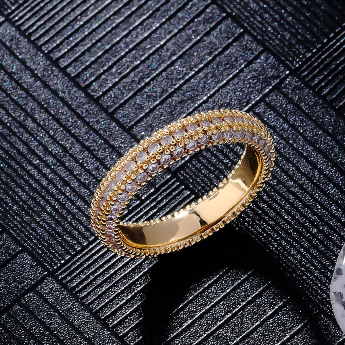 Joseph Jewelry Three-sided Zirconium Shiny Diamond Ring Ring European And American Style Fashion Personalized Hip Hop Ring Trend