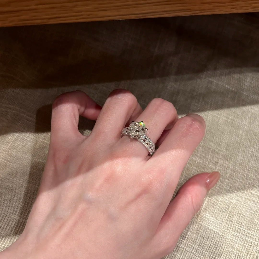 Women Sparkling Radiant Princess High Carbon CZ Shooting Star Ring, Crushed Ice Cut 2 Carat Luxury Engagement Finger Ring
