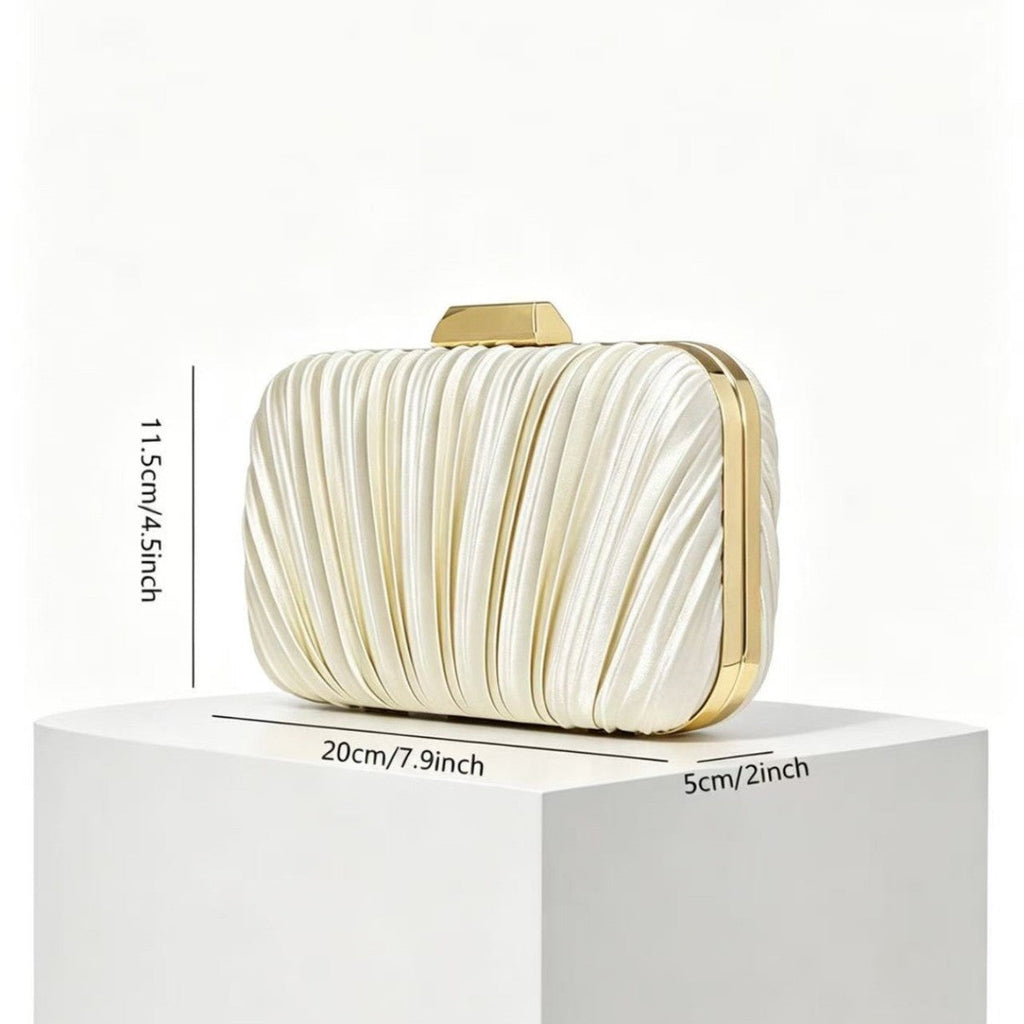 Pleated Evening Bag Banquet Evening Gown Clutch Handbag