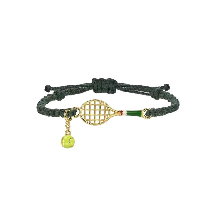 Golden Hollowed-out Woven Tennis Racket Bracelet